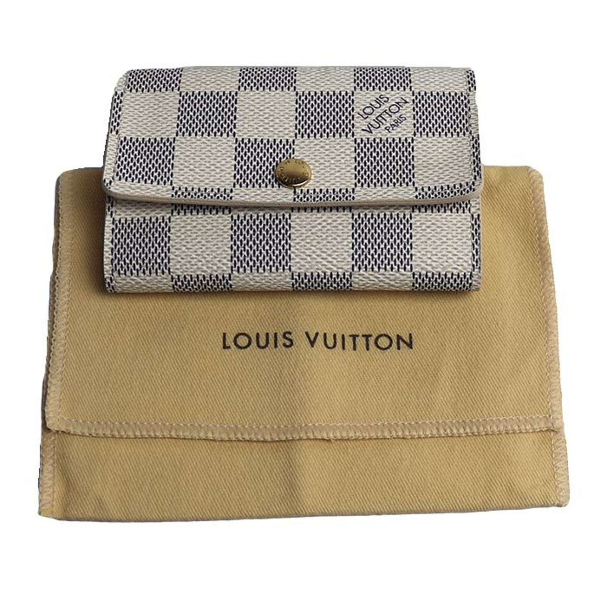 LOUIS VUITTON Louis Vuitton Multicle 6 Key Case Damier Azur White N61745 CT4059 Men's Women's