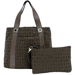 Bvlgari Tote Bag Brown Mania - ec-20304 Canvas Leather BVLGARI Handbag for Women