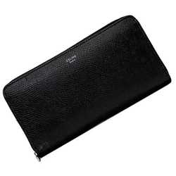 Celine Round Long Wallet Large Zipped Black 10B553BEL f-20135 Leather CELINE Women's