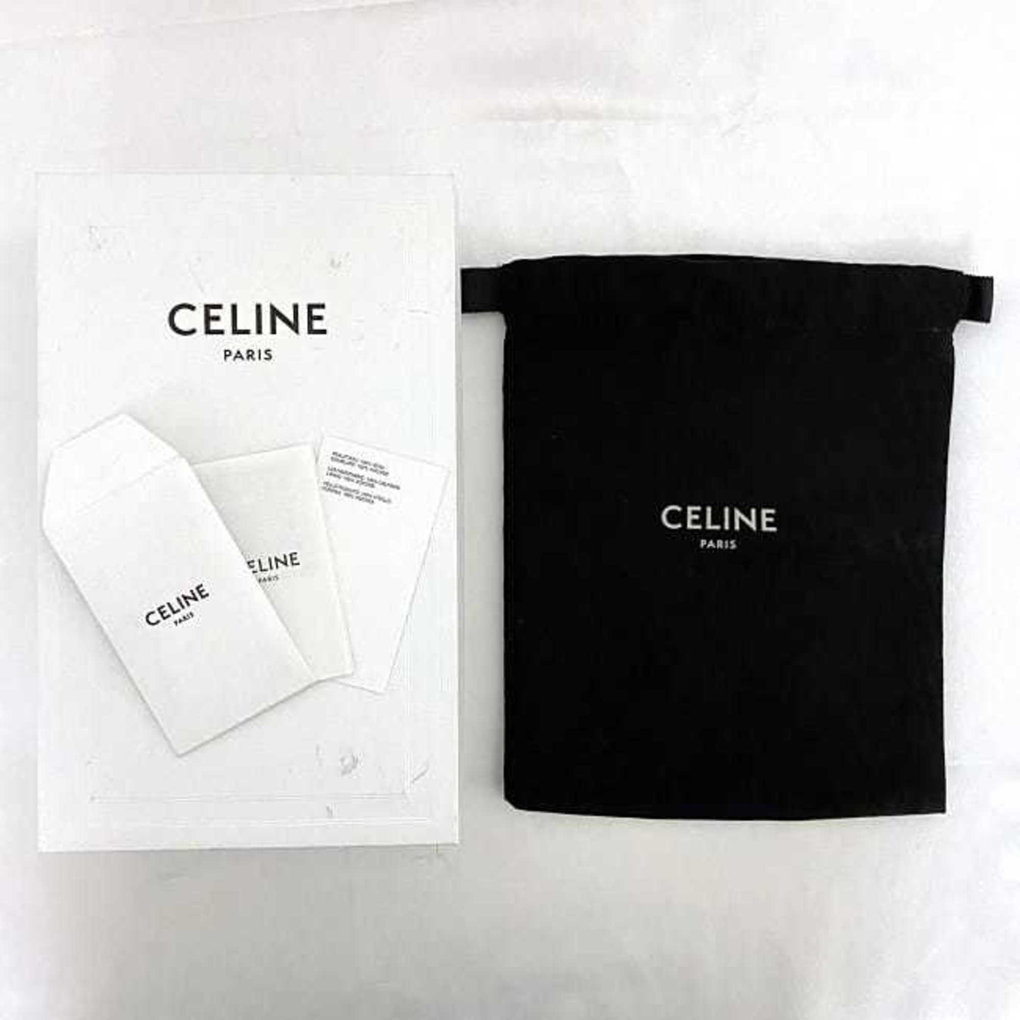 Celine Round Long Wallet Large Zipped Black 10B553BEL f-20135 Leather CELINE Women's