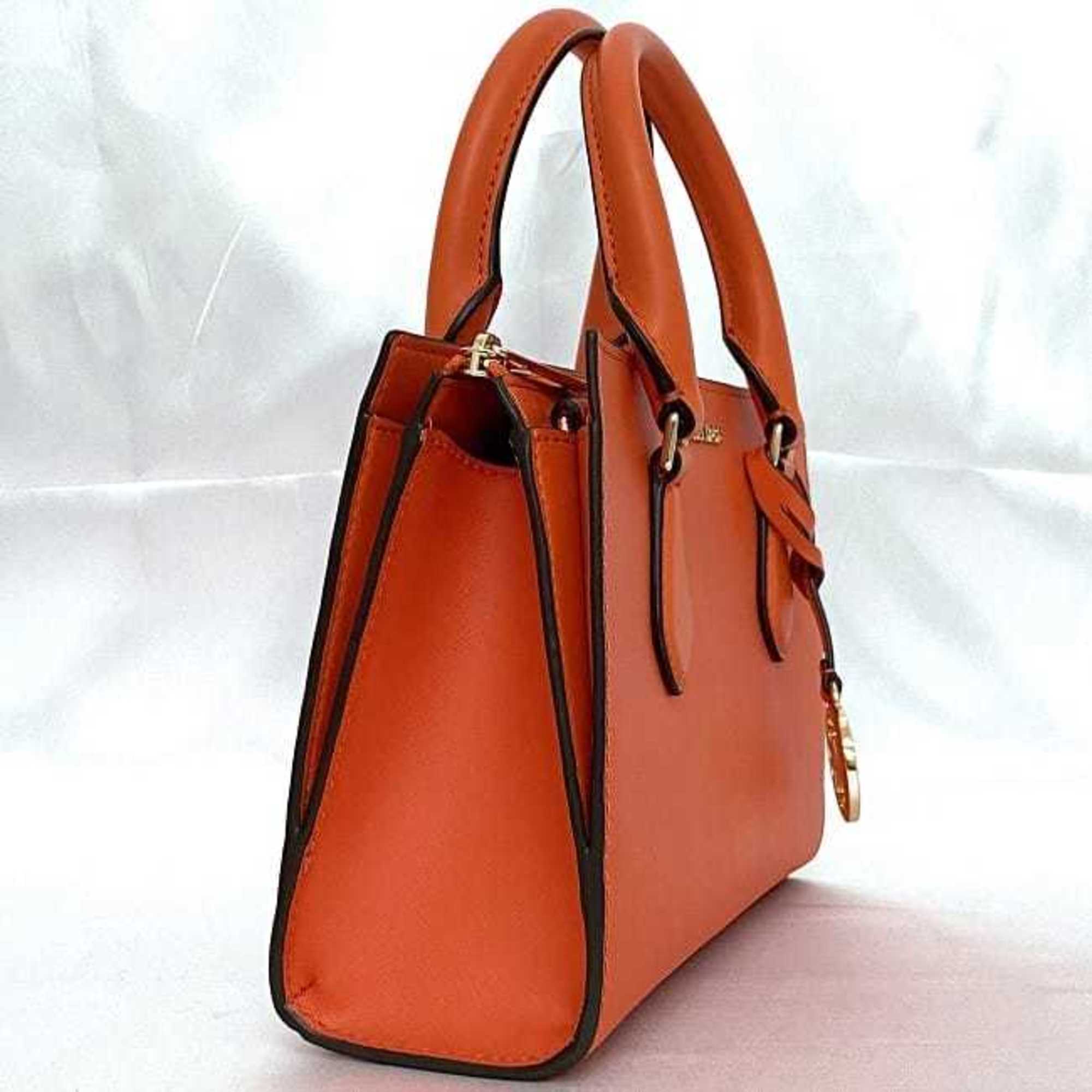 Michael Kors 2way Orange 35S3G6HS5L ec-20069 Leather MICHAEL KORS Charm Handbag Shoulder Bag Women's