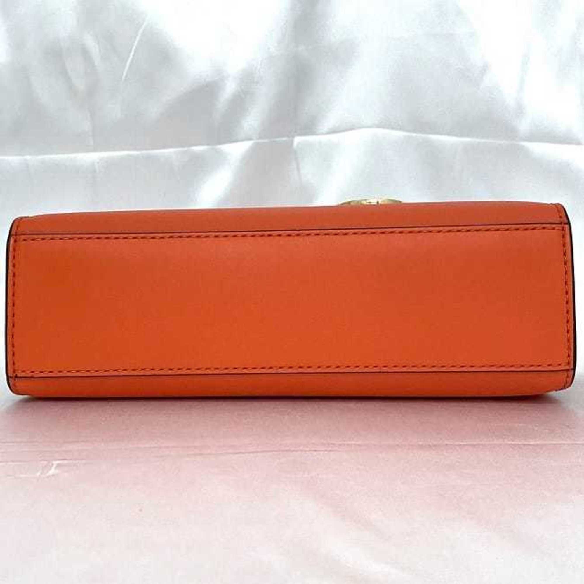 Michael Kors 2way Orange 35S3G6HS5L ec-20069 Leather MICHAEL KORS Charm Handbag Shoulder Bag Women's