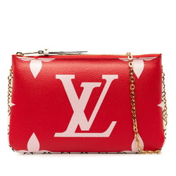 Louis Vuitton Monogram Giant Pochette Double Zip Chain Shoulder Bag M67561 Rouge Red Pink PVC Women's LOUIS VUITTON