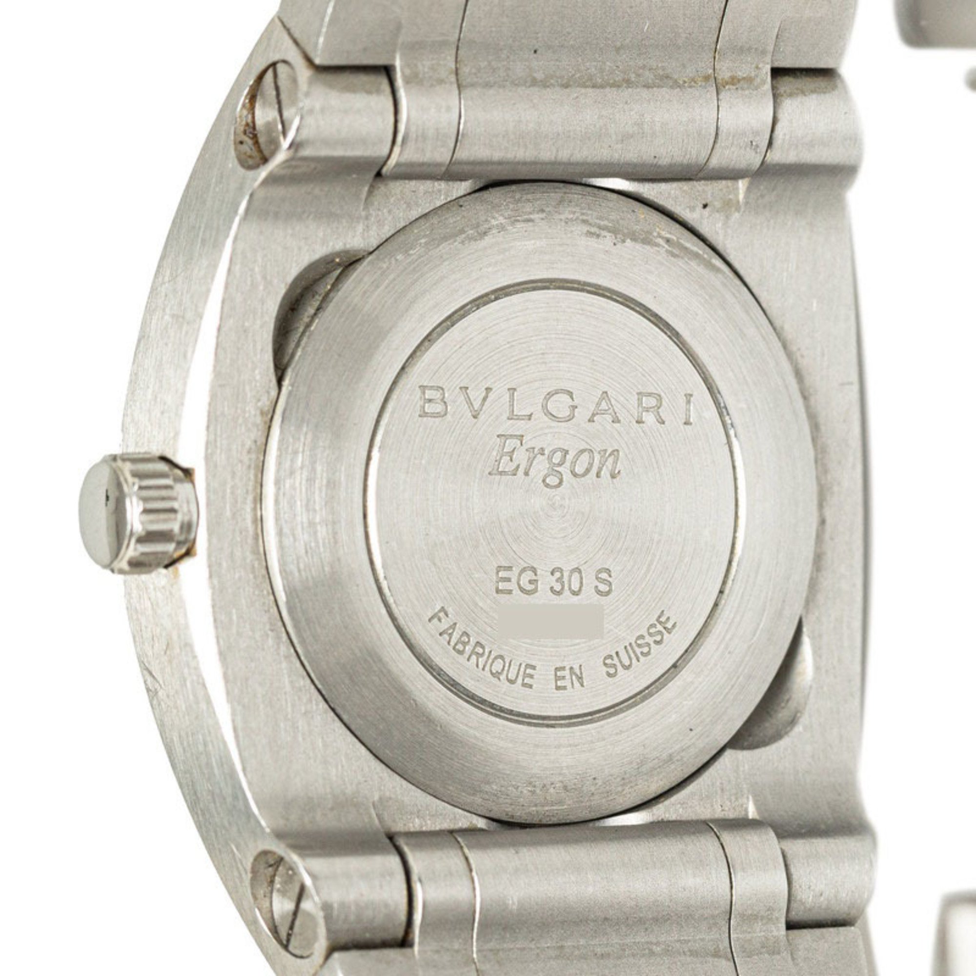 BVLGARI Ergon Watch EG30S Quartz Black Dial Stainless Steel Women's