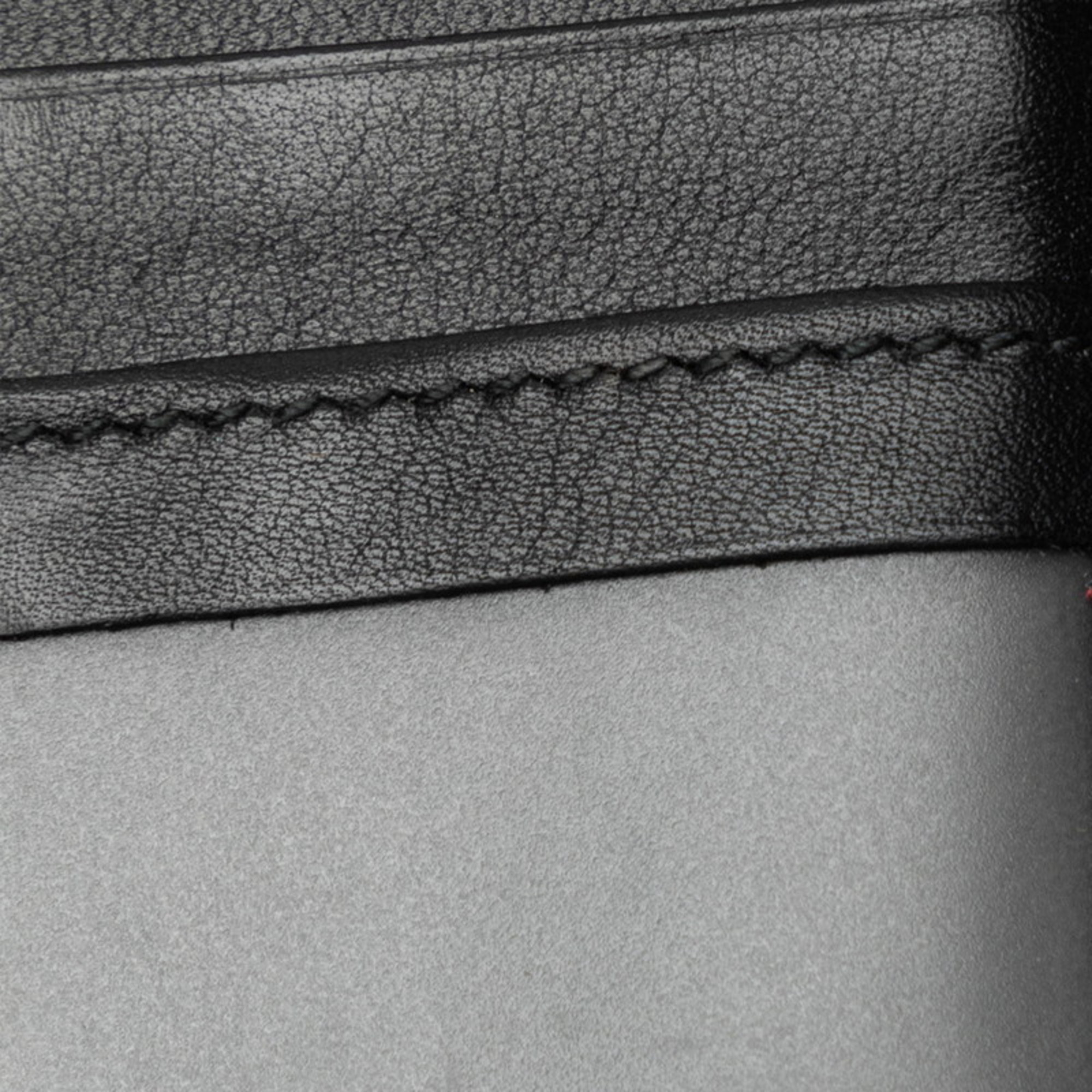Gucci Micro Guccissima Round Long Wallet 449364 Black Leather Women's GUCCI