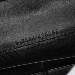 Gucci Micro Guccissima Round Long Wallet 449364 Black Leather Women's GUCCI