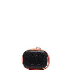 Chanel Matelasse Bucket Handbag Shoulder Bag Orange White Multicolor Leather Women's CHANEL