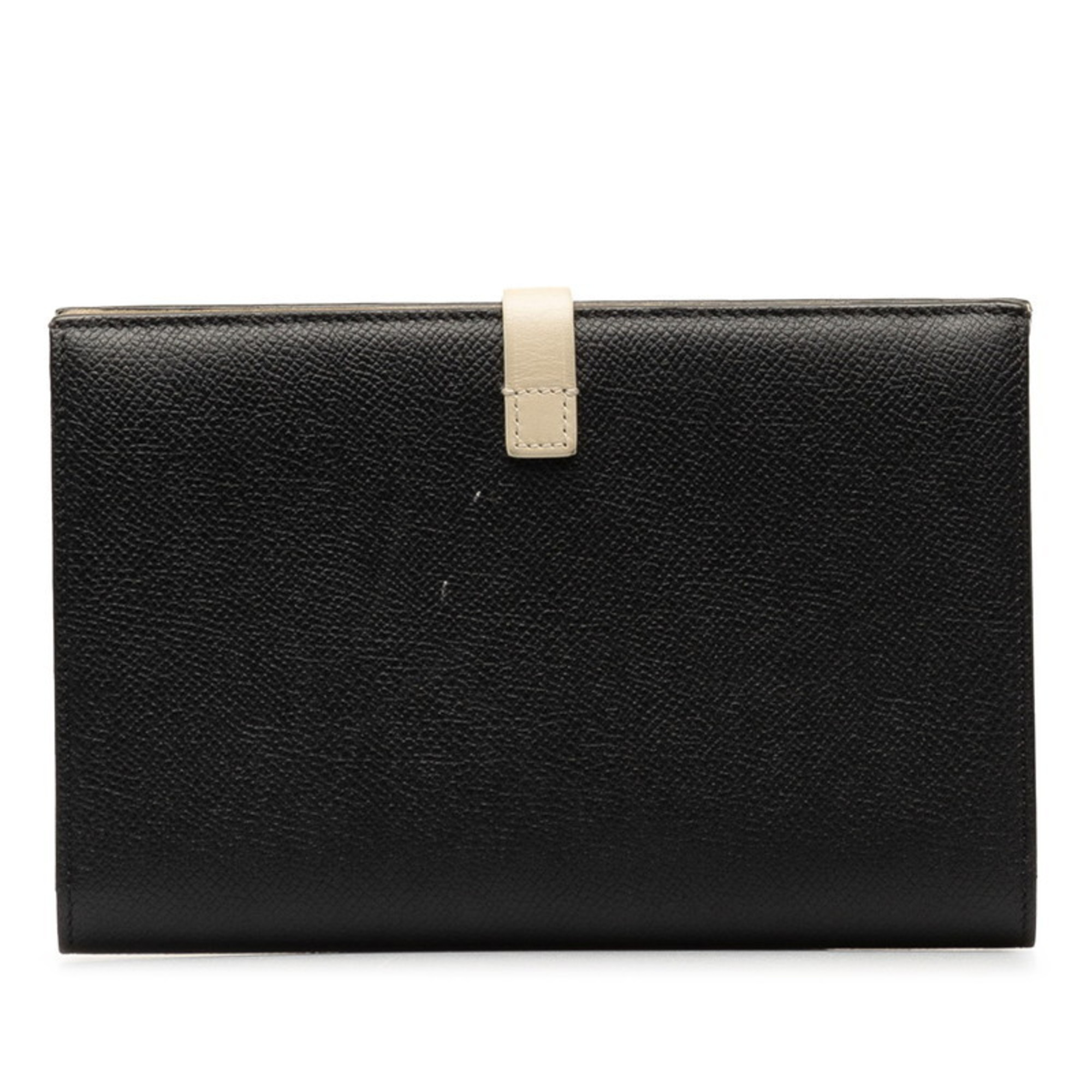 CELINE Medium Multi-Function Bi-Fold Wallet 104813 Black Grey Leather Men's