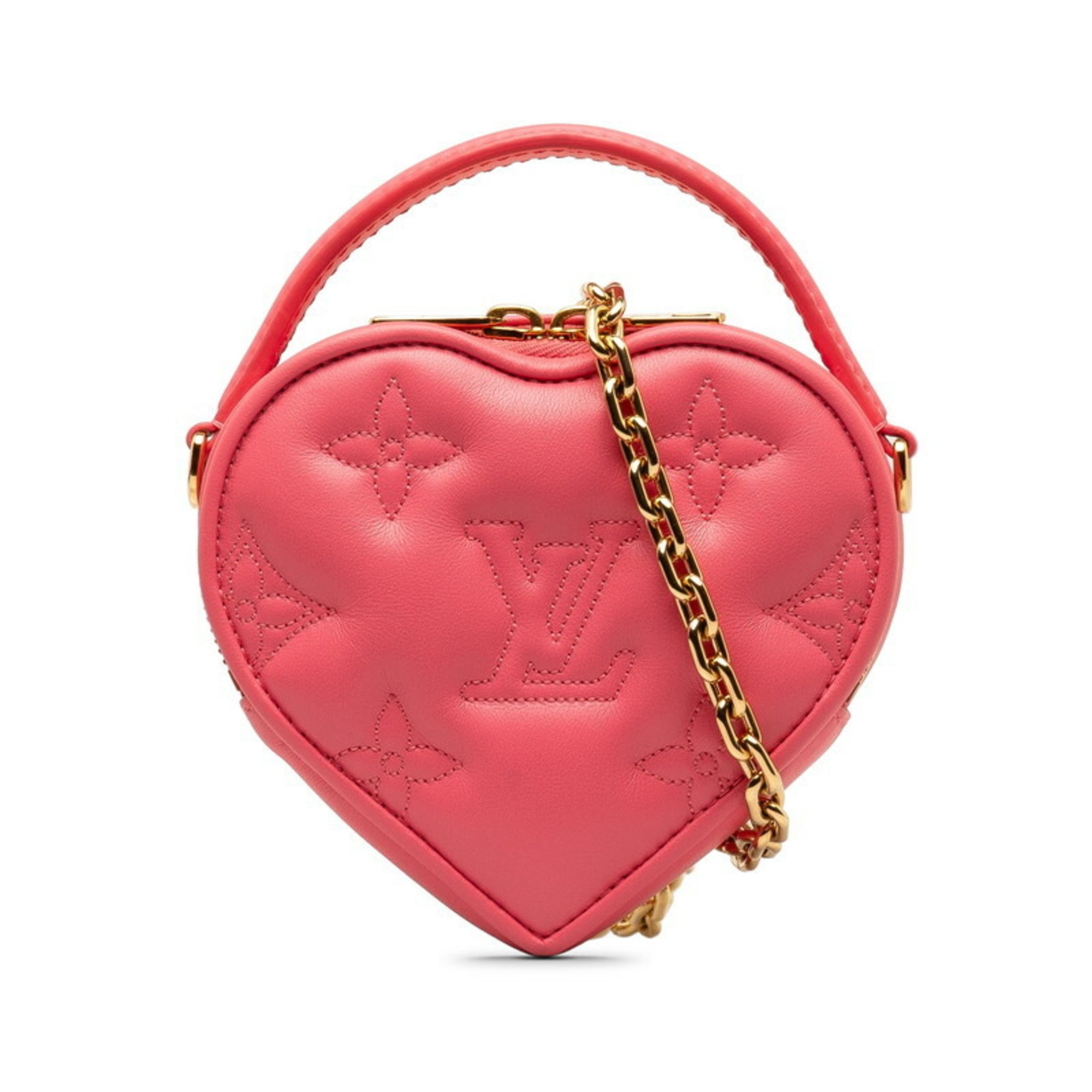 Louis Vuitton Bubble Glam Pop My Heart Handbag Chain Shoulder Bag M81893 Dragon Fruit Pink Leather Women's LOUIS VUITTON