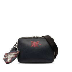 Christian Dior Dior STUSSY collaboration shoulder bag 2ESBC119GDS navy red leather men's