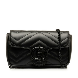 Gucci GG Marmont Superbag Quilted Leather Chain Shoulder Bag 476433 Black Women's GUCCI
