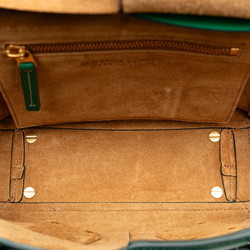 Bottega Veneta Maxi Intrecciato Arco Handbag Shoulder Bag Green Leather Women's BOTTEGAVENETA