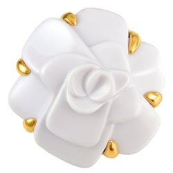 CHANEL Camellia Pendant Top K18YG White Agate Women's