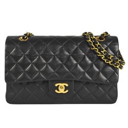 CHANEL Matelasse 25 Chain Shoulder Bag Double Flap A01112 Lambskin Black/Women's