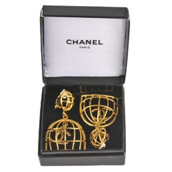 Chanel CHANEL Birdcage Swing Earrings Coco Mark 93P Engraved Women's