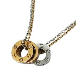 Cartier Necklace Love Three Hoop Diamond K18YG Yellow Gold K18WG White K18PG Pink Women's