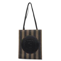 Fendi Shoulder Bag Pecan Leather Brown Black Women's