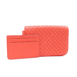 Bottega Veneta Bi-fold Wallet Intrecciato Orange Leather 256391 for Women and Men