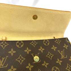 Louis Vuitton Shoulder Bag Pochette Twin GM Brown Monogram M51852 f-20271 Canvas Tanned Leather CA0040 LOUIS VUITTON Flap Women's