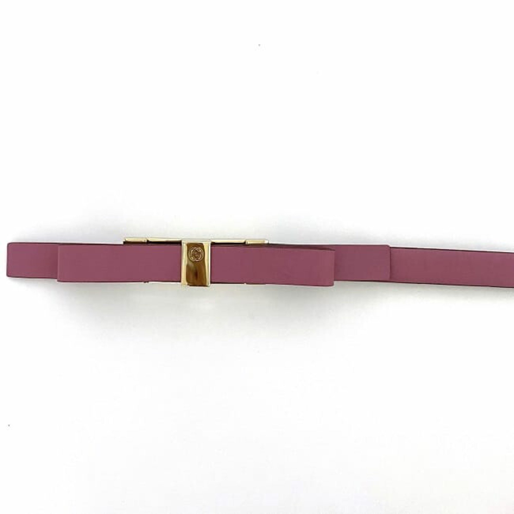 Gucci Waist Belt Pink Interlocking 282247 ec-20158 Ribbon Leather GP GUCCI Thin Women's Fashion