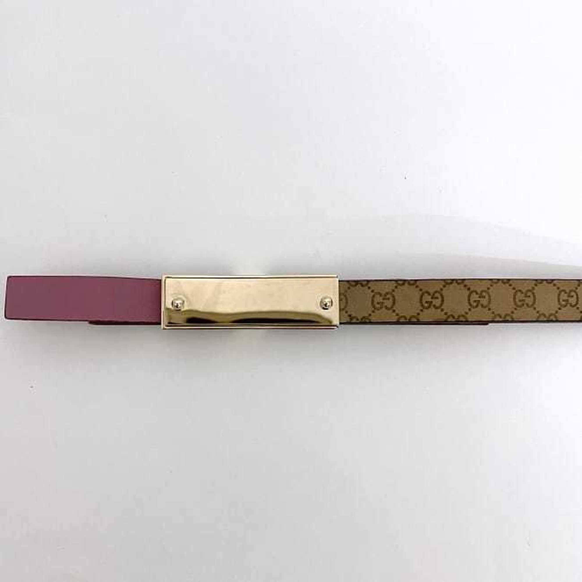 Gucci Waist Belt Pink Interlocking 282247 ec-20158 Ribbon Leather GP GUCCI Thin Women's Fashion