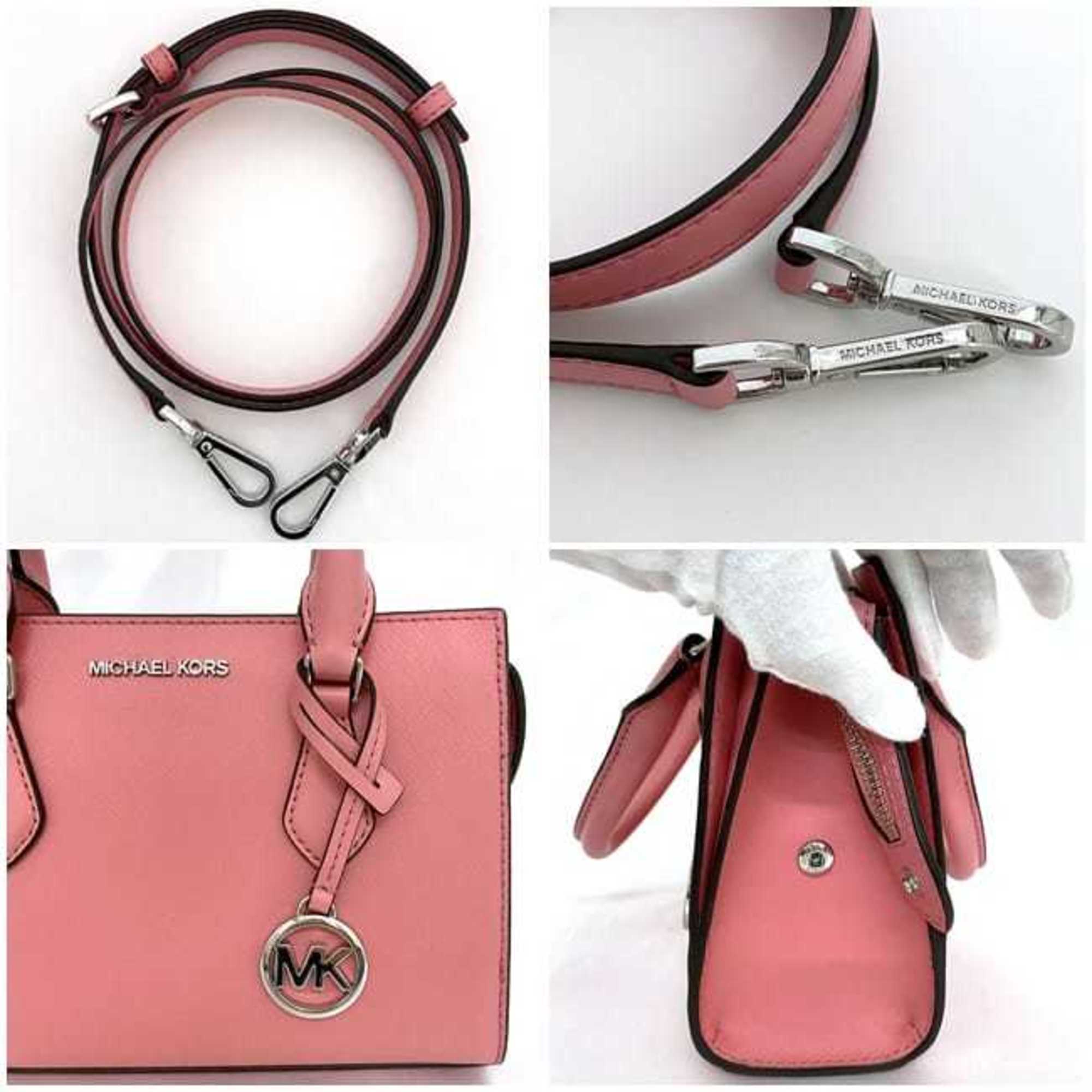 Michael Kors 2way Pink 35S3G6HS5L ec-20070 Leather MICHAEL KORS Charm Handbag Shoulder Bag Women's