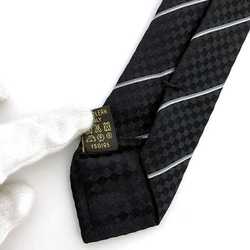Louis Vuitton tie Cravat ec black Damier ec-20123 100% silk IS0195 LOUIS VUITTON striped men's