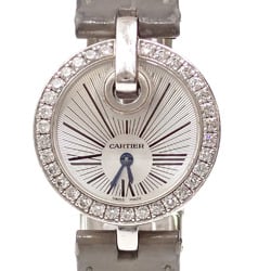 Cartier Watch Captive de SM Ladies Quartz WG Leather Strap WG600008 Battery Operated White Gold 750 18K Diamond