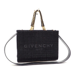 Givenchy Tote Bag G Medium 4G Canvas Women's Black Cotton BB50QPB1LS Hand