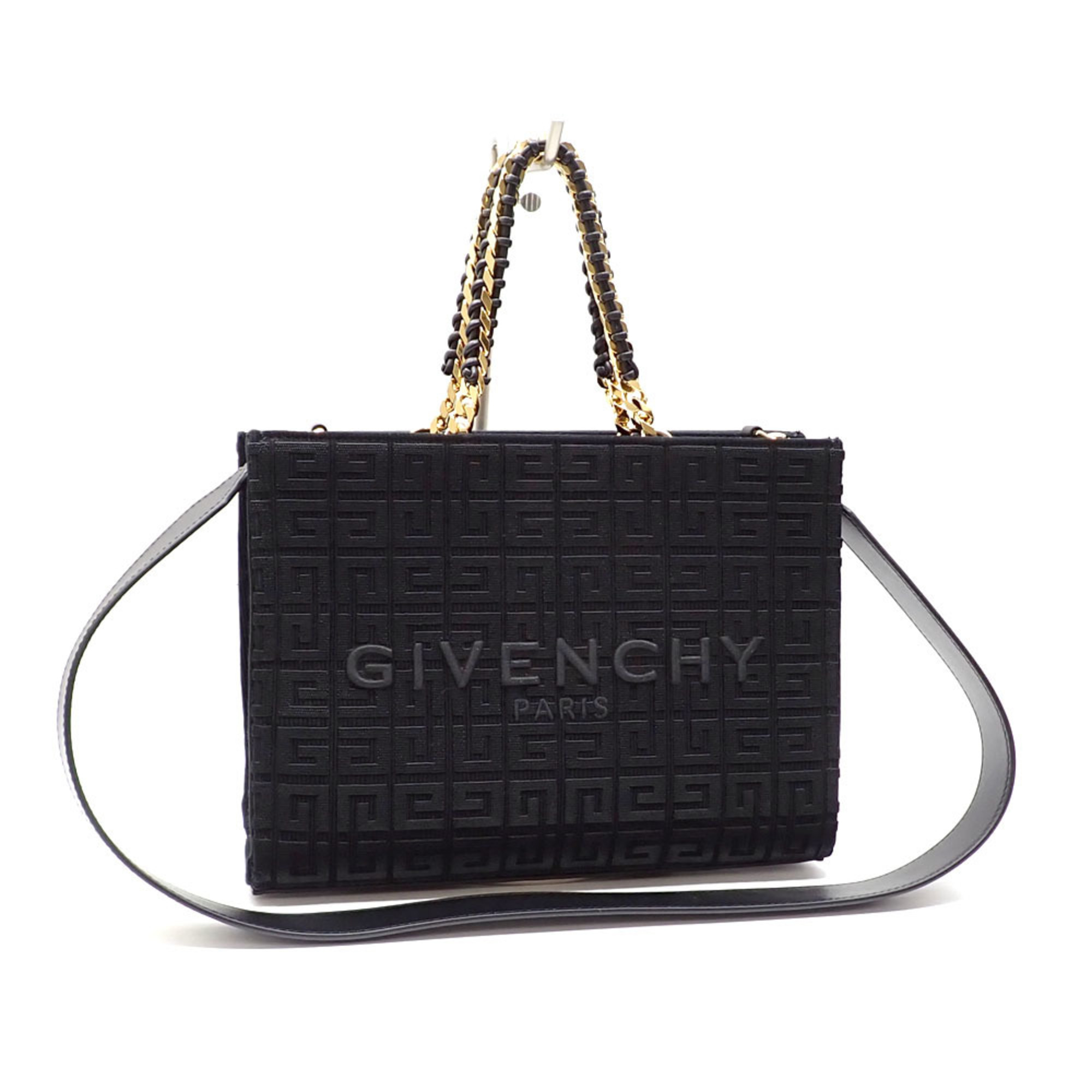 Givenchy Tote Bag G Medium 4G Canvas Women's Black Cotton BB50QPB1LS Hand