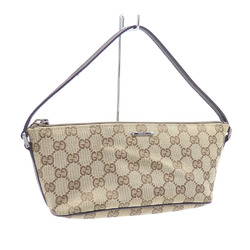 Gucci Pouch Women's Beige Brown GG Canvas Leather 07198 Handbag