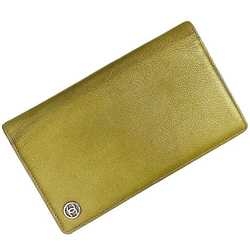 Chanel Bi-fold Long Wallet Metallic Green - f-20260 Leather 1 CHANEL Coco Mark Souto Caviar Vertical Women's