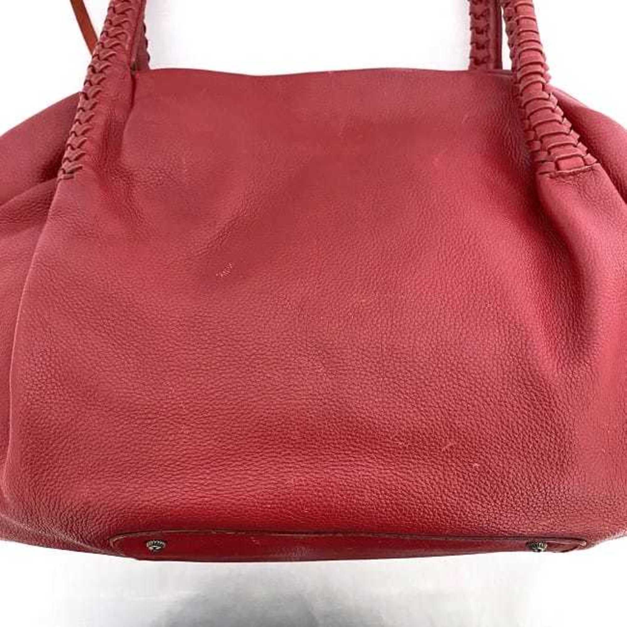 Salvatore Ferragamo Tote Bag Red Gancini GG21 A055 ec-20160 Leather Charm Women's