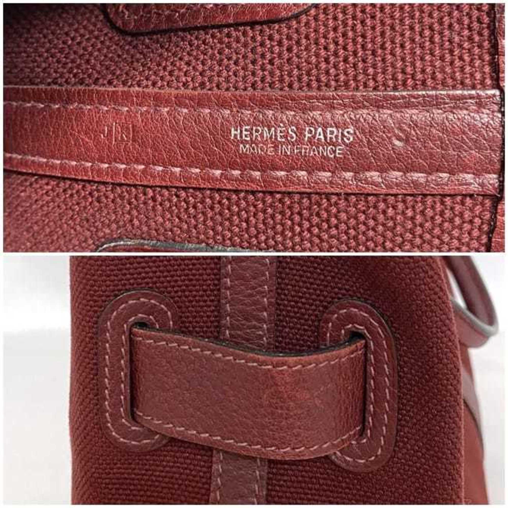 Hermes Handbag Petite Centeur PM Bordeaux - f-20214 Canvas Leather Toile H Negonda □K Stamp HERMES Tote Bag Women's