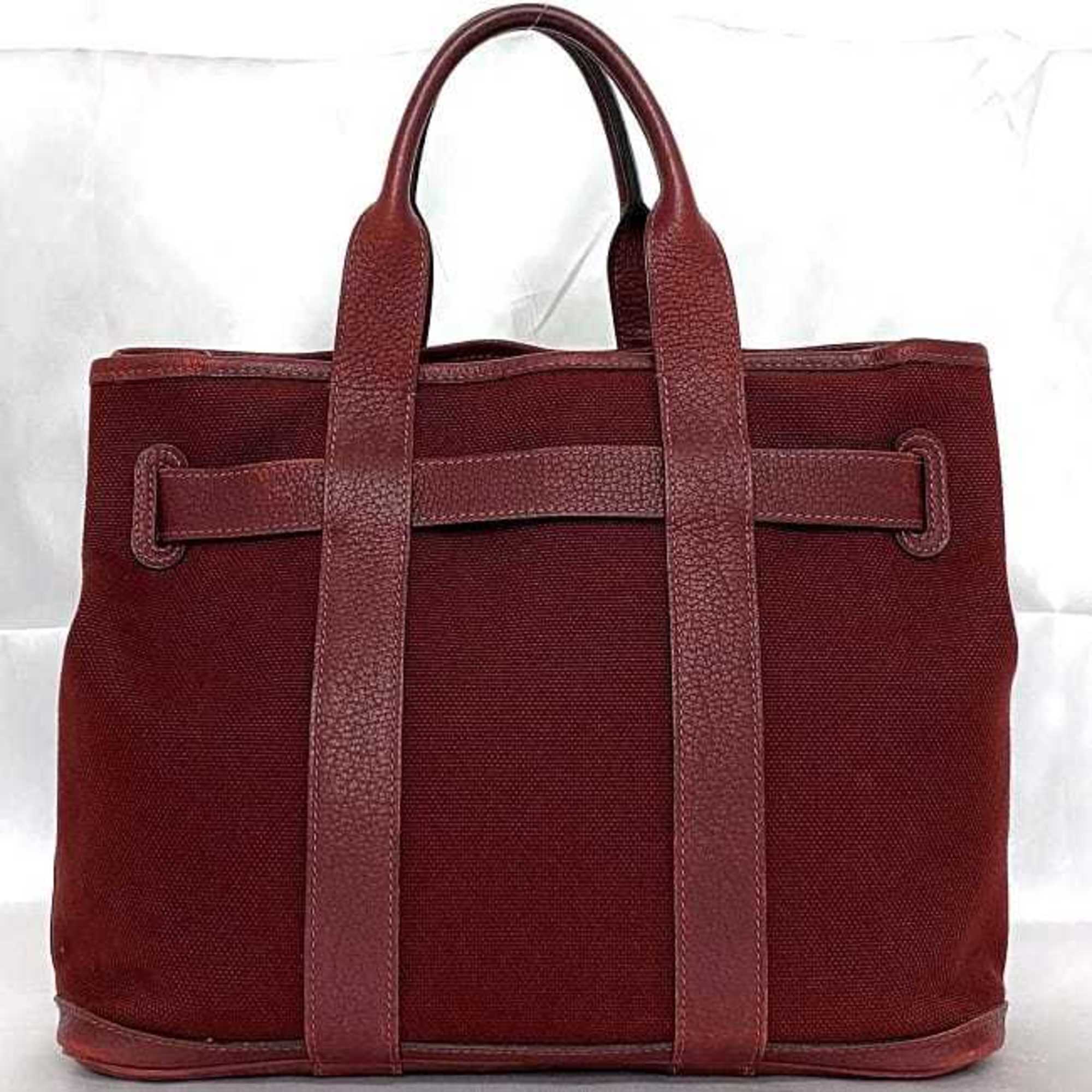 Hermes Handbag Petite Centeur PM Bordeaux - f-20214 Canvas Leather Toile H Negonda □K Stamp HERMES Tote Bag Women's