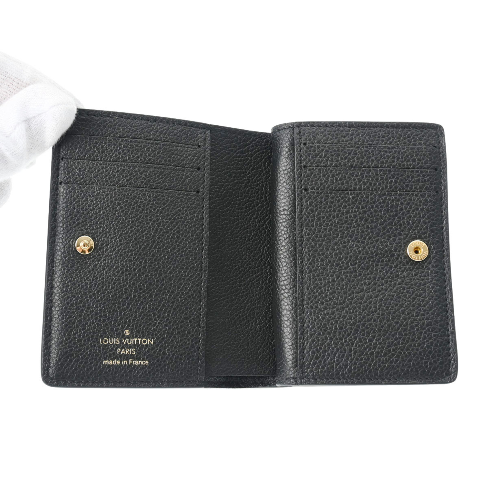 LOUIS VUITTON Louis Vuitton Portefeuille Studs Black M82902 Women's Calf Leather Bi-fold Wallet