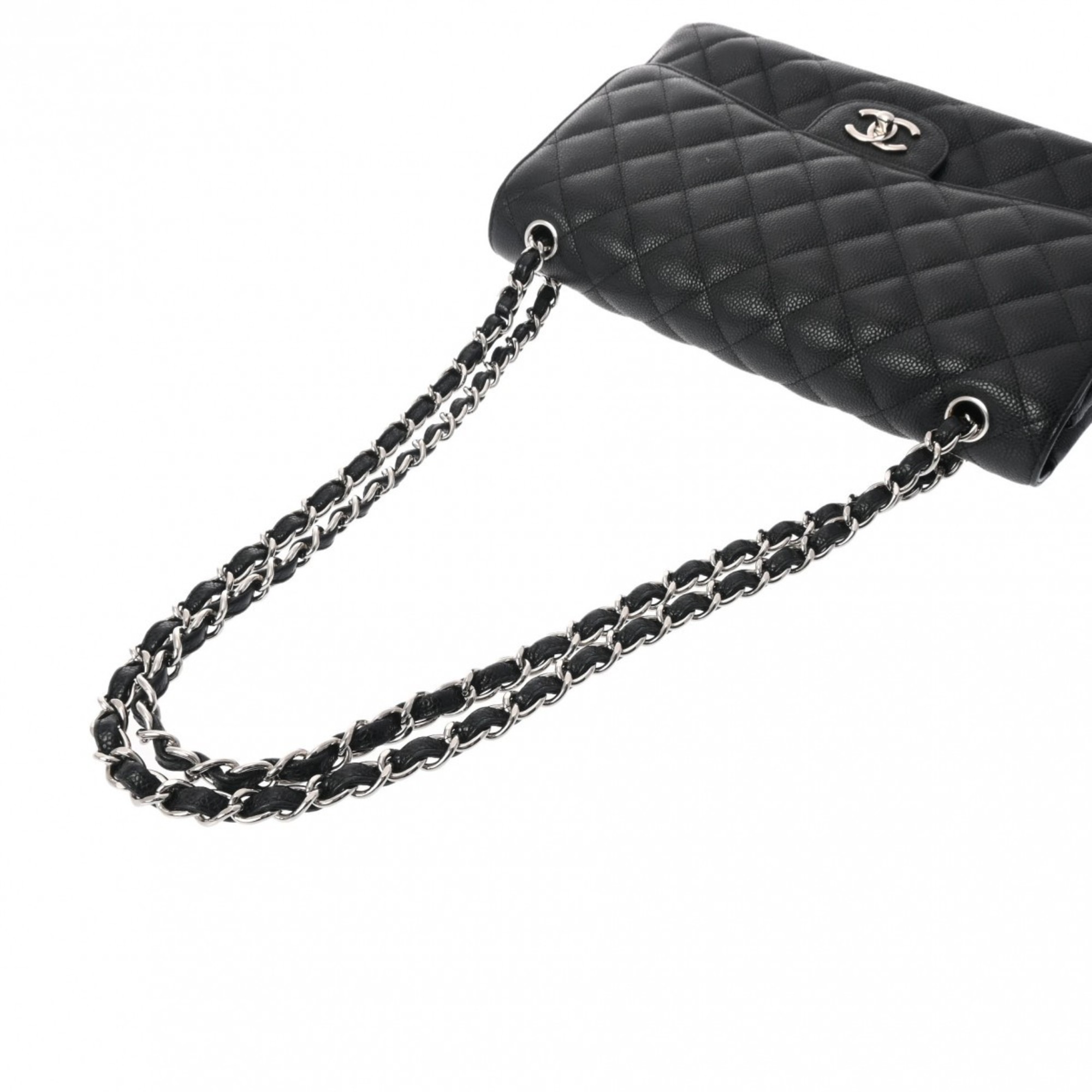 CHANEL Chanel Matelasse Chain Shoulder Bag 30cm Double Lid Black A58600 Women's Caviar Skin