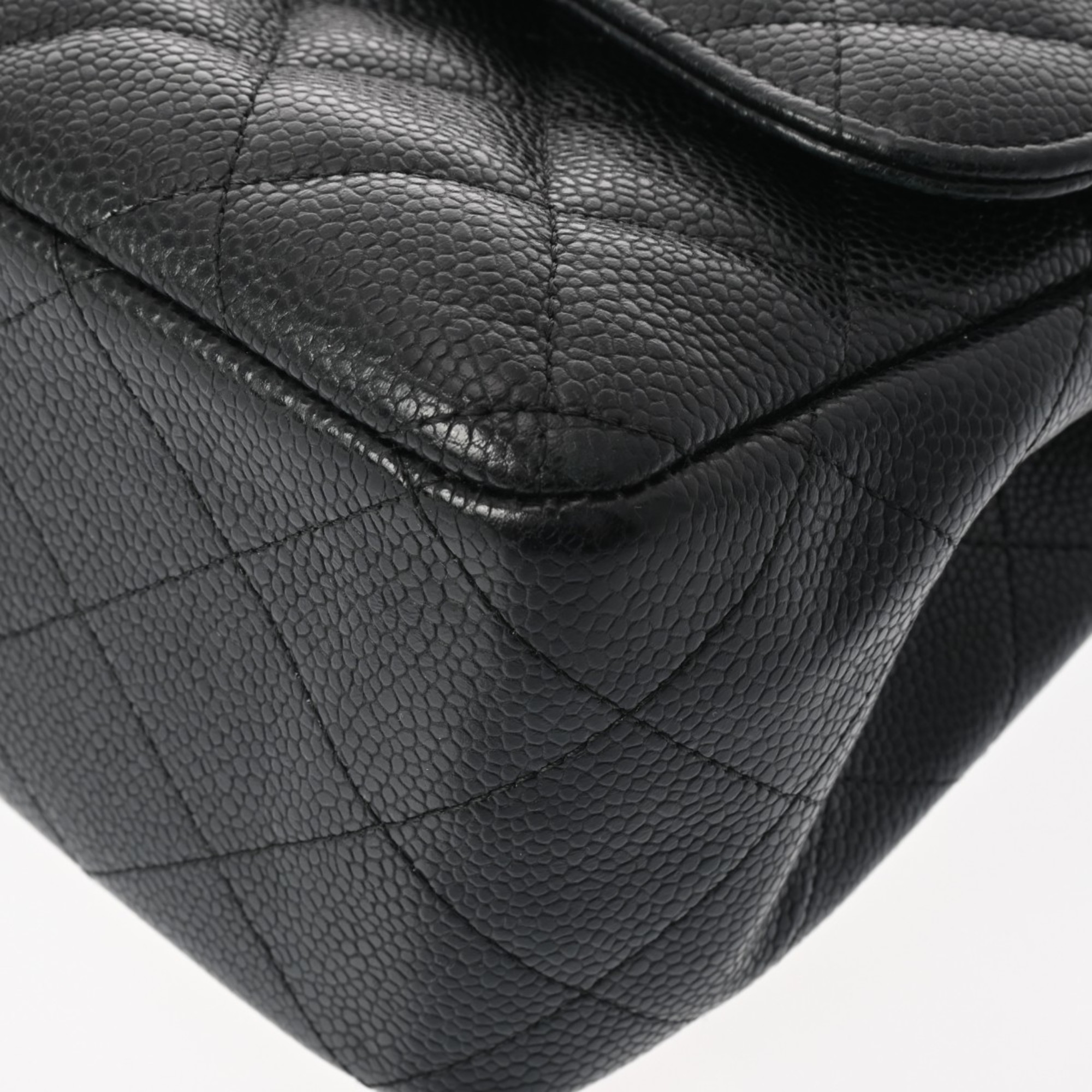 CHANEL Chanel Matelasse Chain Shoulder Bag 30cm Double Lid Black A58600 Women's Caviar Skin