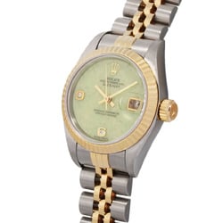 ROLEX Rolex Datejust 2P Diamond 791732BR Ladies SS YG Watch Automatic Green Jade Dial