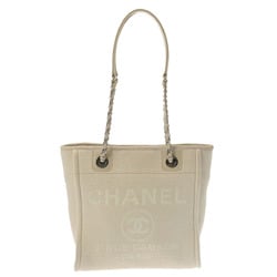 CHANEL Deauville PM Ivory A66939 Women's Canvas Tote Bag