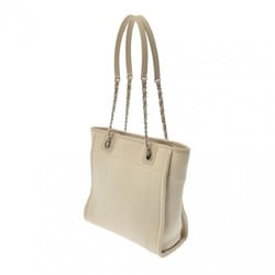 CHANEL Deauville PM Ivory A66939 Women's Canvas Tote Bag