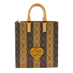 LOUIS VUITTON Louis Vuitton Monogram Stripe Sac Plat LV Square NIGO Collaboration Brown M45969 Unisex Canvas Handbag