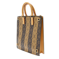 LOUIS VUITTON Louis Vuitton Monogram Stripe Sac Plat LV Square NIGO Collaboration Brown M45969 Unisex Canvas Handbag