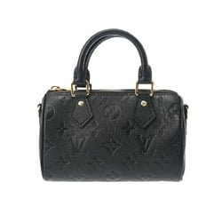 LOUIS VUITTON Monogram Empreinte Nano Speedy Black M82450 Women's Leather Handbag