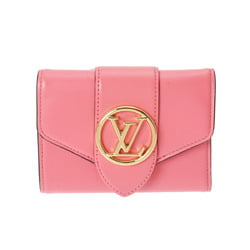 LOUIS VUITTON Louis Vuitton Portefeuille LV Pont Neuf Compact Dahlia M69177 Women's Smooth Calf Leather Tri-fold Wallet