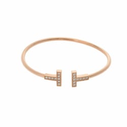 TIFFANY&Co. Tiffany T Wire Bracelet Medium Diamond - Women's 18K Rose Gold
