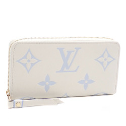 Louis Vuitton Round Long Wallet Monogram Empreinte Zippy Women's M83308 Latte White Candy Blue Bicolor Pastel Color