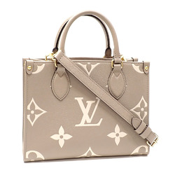 Louis Vuitton Handbag Bicolor Monogram Empreinte On the Go PM Women's M45779 Tourterelle Crème