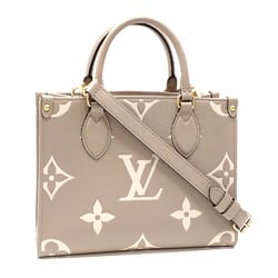 Louis Vuitton Handbag Bicolor Monogram Empreinte On the Go PM Women's M45779 Tourterelle Crème