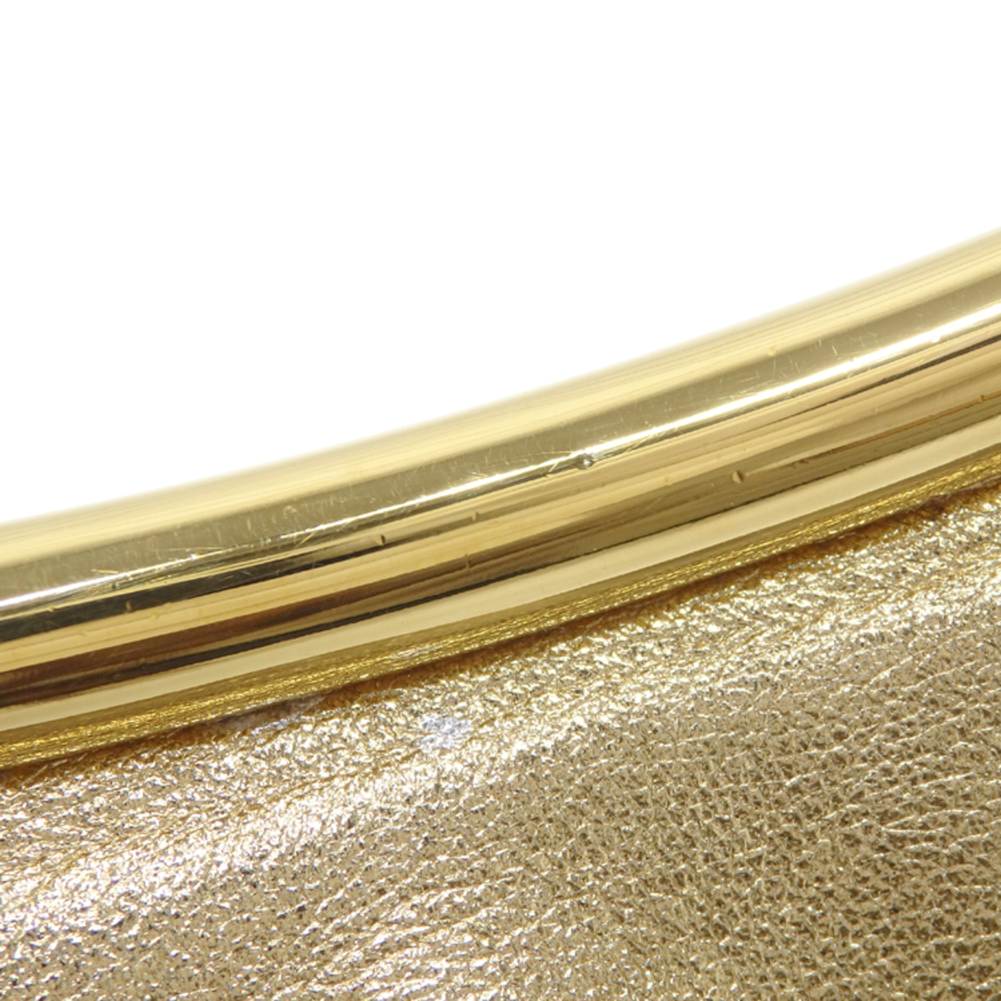 Miu Miu Miu Chain Shoulder Bag Matelasse Women's Platino Gold Leather RT0547